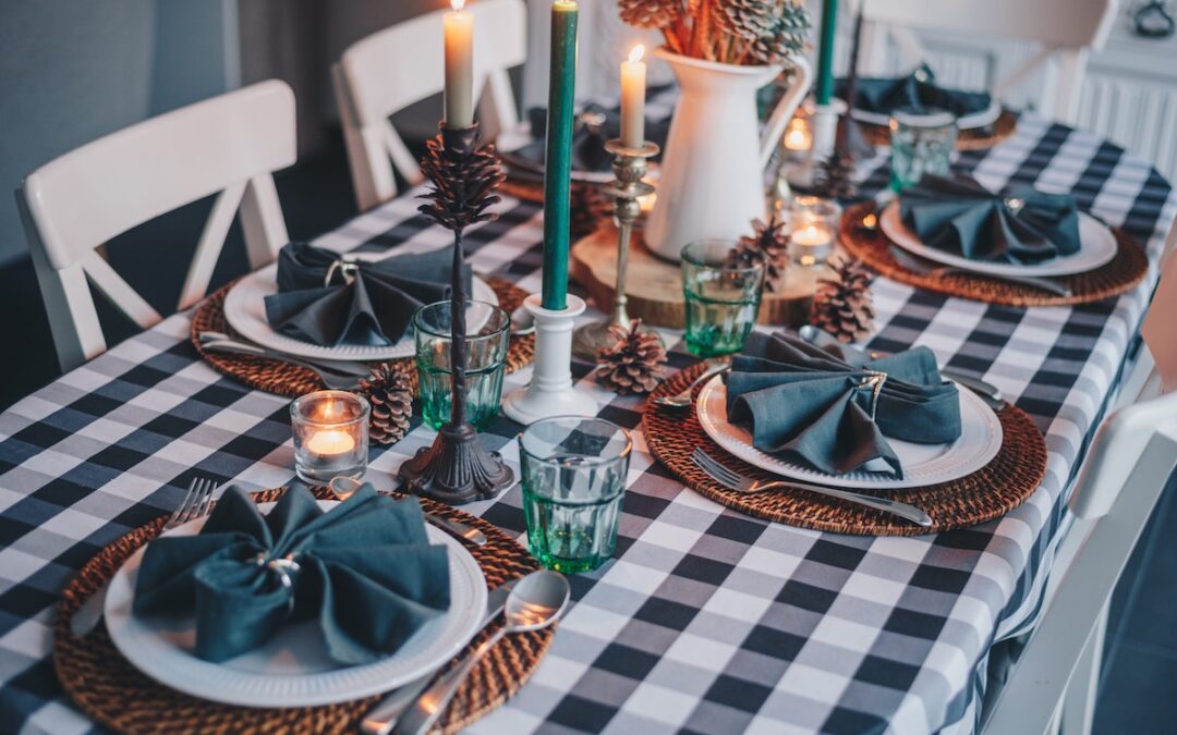 Holiday themed dinner table